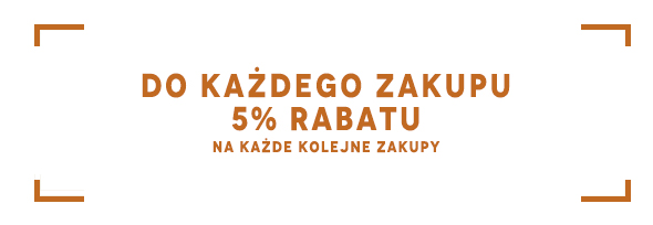 5 procent rabatu na kazde kolejne zamowienie